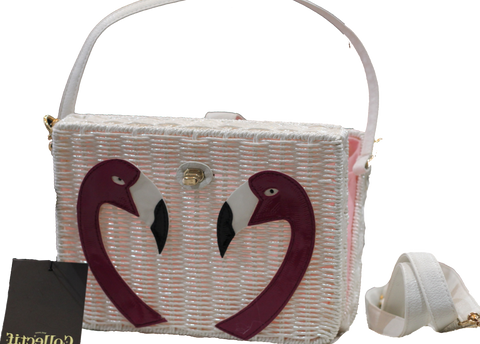 Flamingo Basket Bag