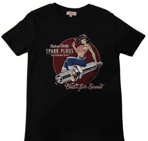 Hotrod Betty Spark Plugs T-shirt