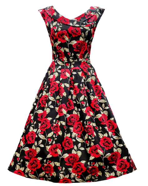 Vintage Night Rose Dress (Calista)