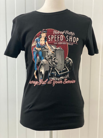 Rumble59 t shirt Hotrod Betty Speed Shop